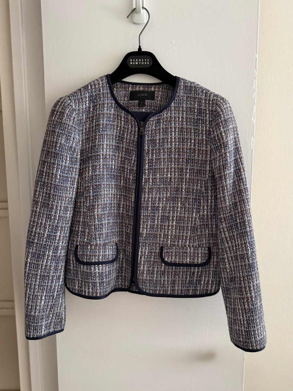J. Crew Tweed Cropped Zip Jacket